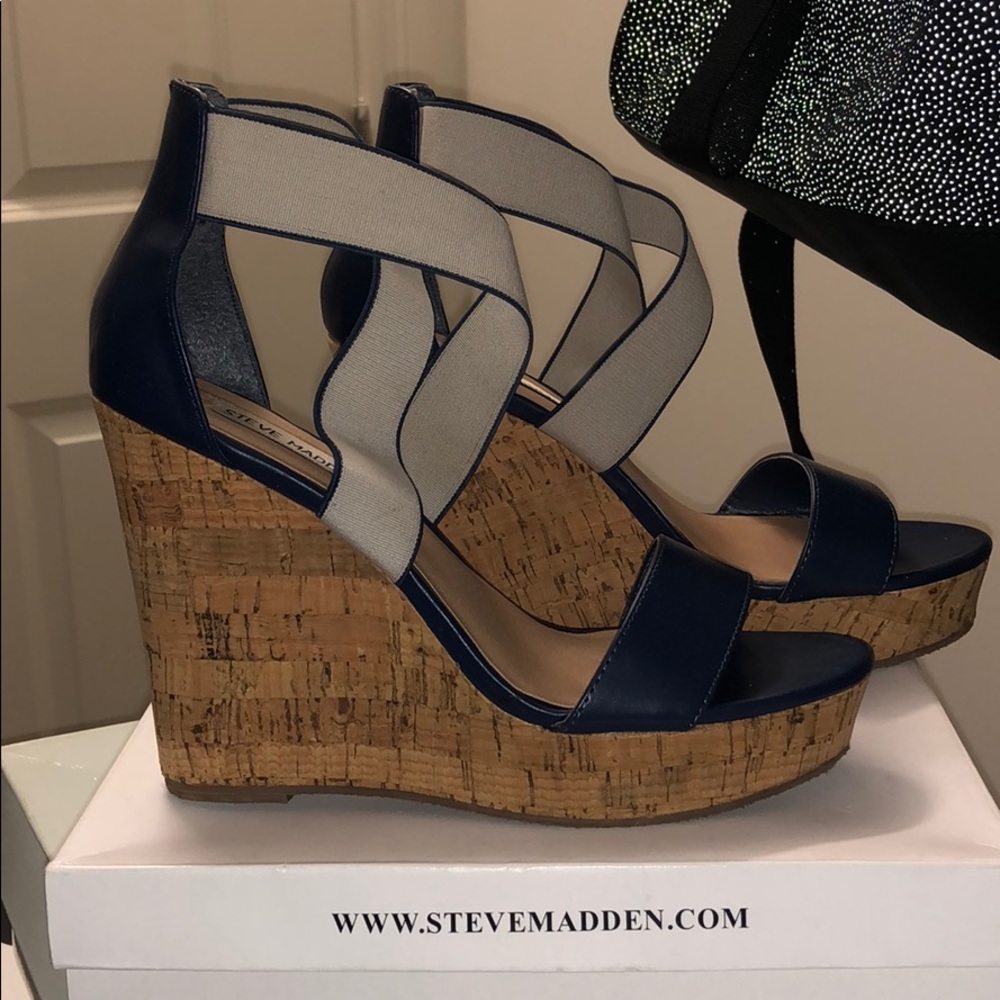 Steve Madden Navy Wedge
